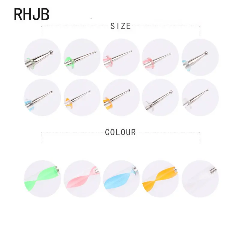 RHJB 5PCS New 3D Uv Gel Art Nail Fingernails, Drill, Fingernail, Punch Tool, Nail Manicure Nail Brush Brush Set 2
