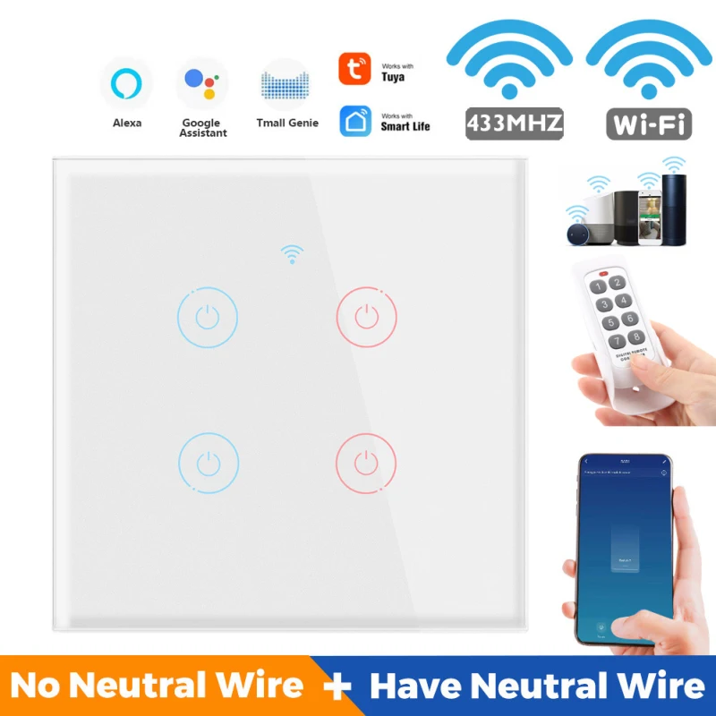 

Смарт-выключатель настенный с поддержкой Wi-Fi и сенсорным управлением