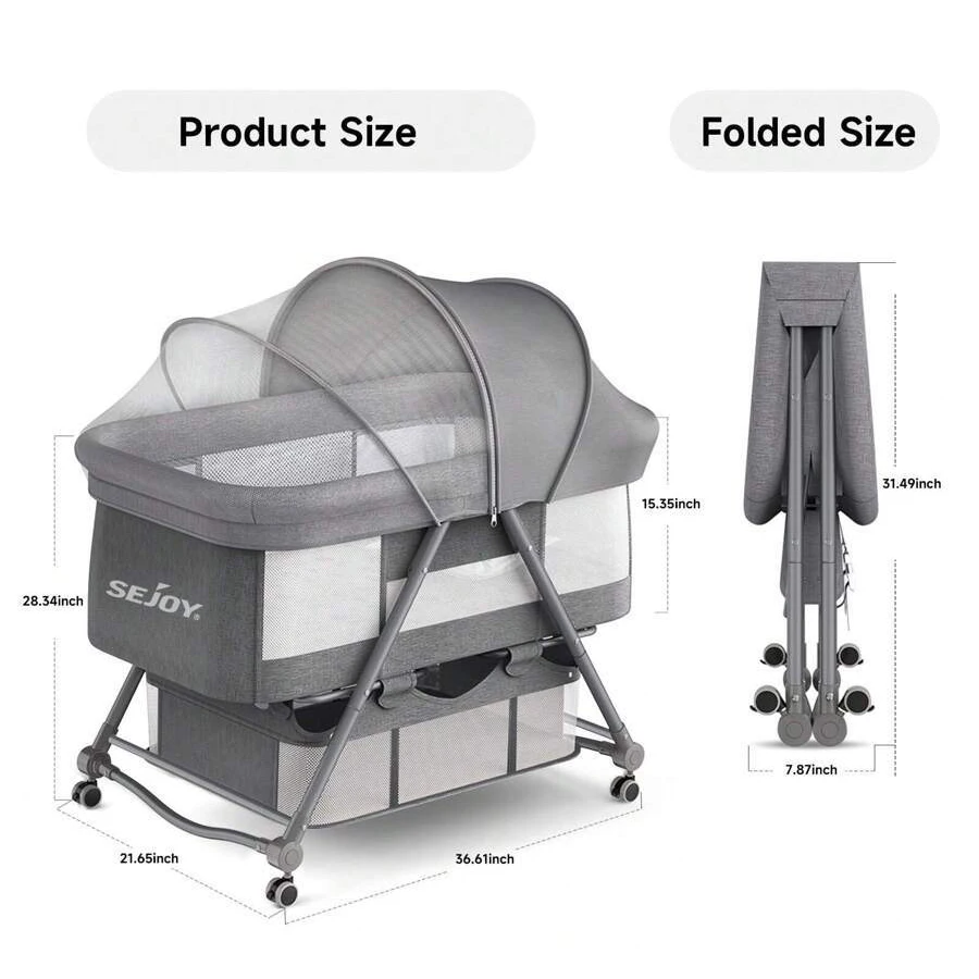 3-in-1 Baby Bassinet with Rocking Mode