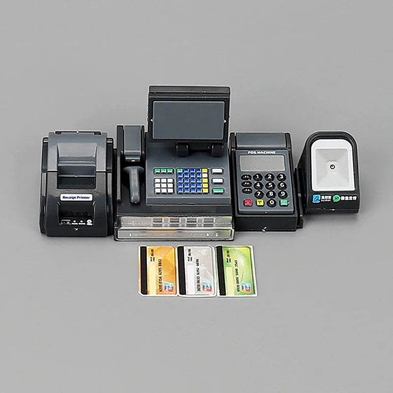 Dollhouse Miniature Supermarket Cash Register Card Machine POS Machine ...