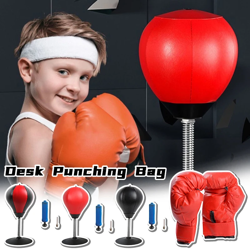 Desk Punching Bag Desktop Toys with Strong Suction Cup Stress Relief Boxing Ball Thai Sports Equipment Kids Adults Relax