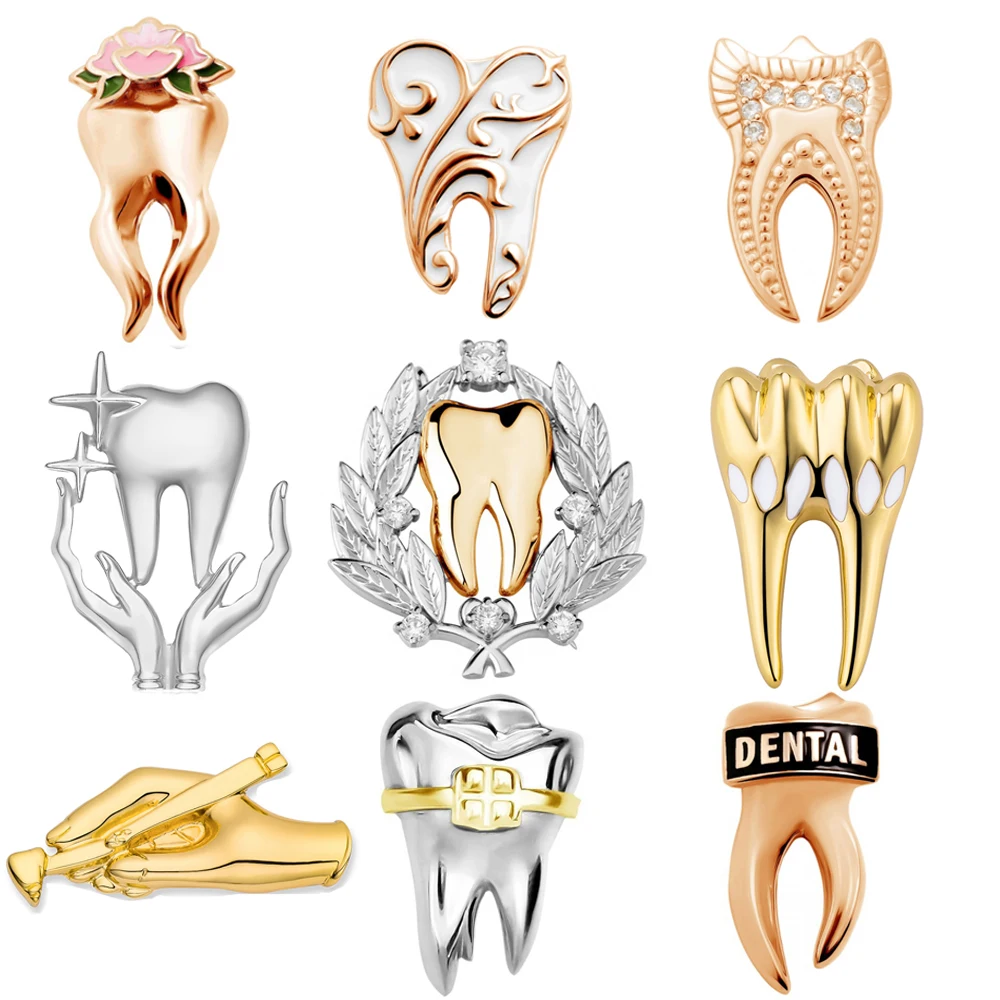 Hanreshe Zahn-Brosche, medizinische Zahnarzt, Krankenschwester, Arzt, Zähne, Anstecknadel, Schmuck, Medizin, Geschenke – Detail 1