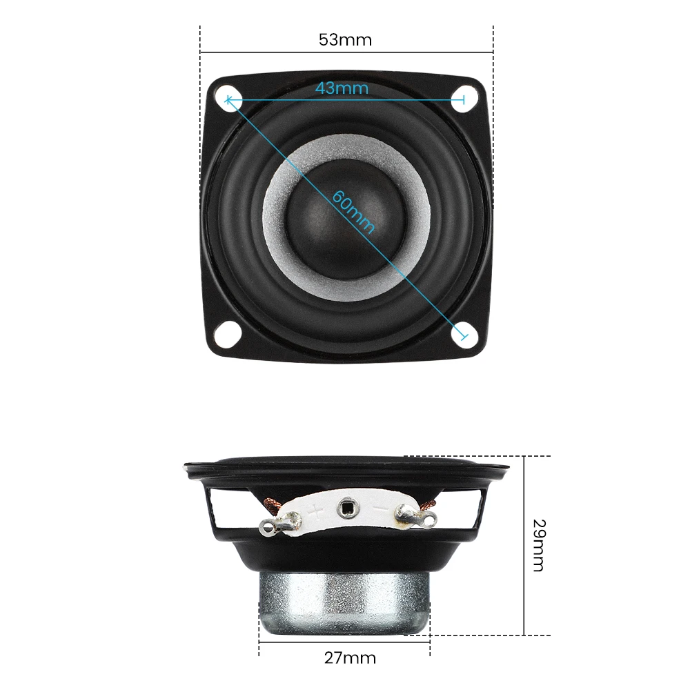 Portable Speakers Audio Speakers 2Pcs 2 Inch Audio Portable Speakers Full Range Speaker 4Ohm 12W DIY Stereo HiFi Horn Loudspeaker Home Theater Accessories
