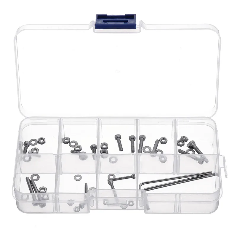 Mini Universal Cartridge Mounting Box Kit 50Pcs Stainless Steel Bolts Screws Nuts Set Tool Case Turntable Record Player Box