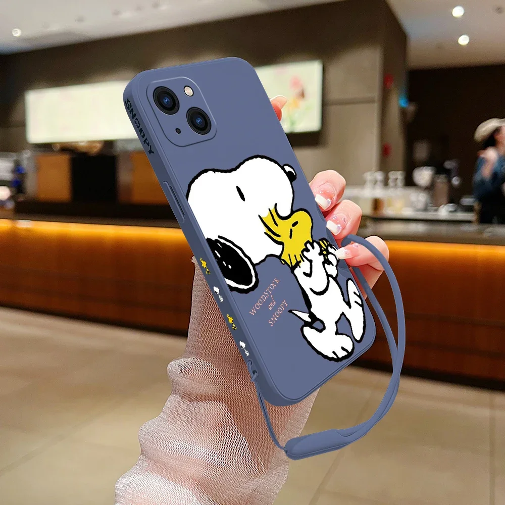 thumbnail image 1 of Funda de silicona con dibujos animados para iPhone, carcasa con correa de mano, para modelos 15, 14, 13, 12, 11 Pro Max, Mini, X, XR, XS MAX, SE20, 8, 7 Plus, 1 of 5
