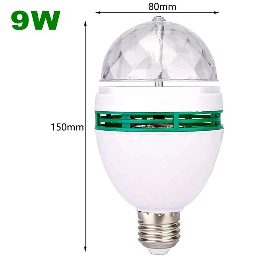 LED Stage Light E27 LED RGB Lamp 9W 6W Bulb Magic Color Projector Auto Rotating Stage Light AC85-265V 220V 110V For Holiday Party Bar KTV Disco