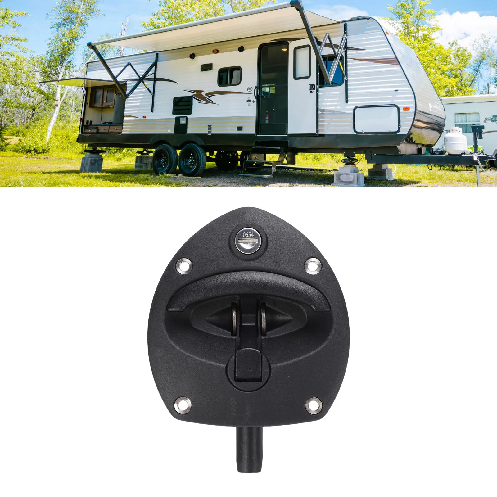 406 0972 01 RV Generator Door  T Handle with 2 Keys 0406 0972 01 Convenient  Replacement for  Generator