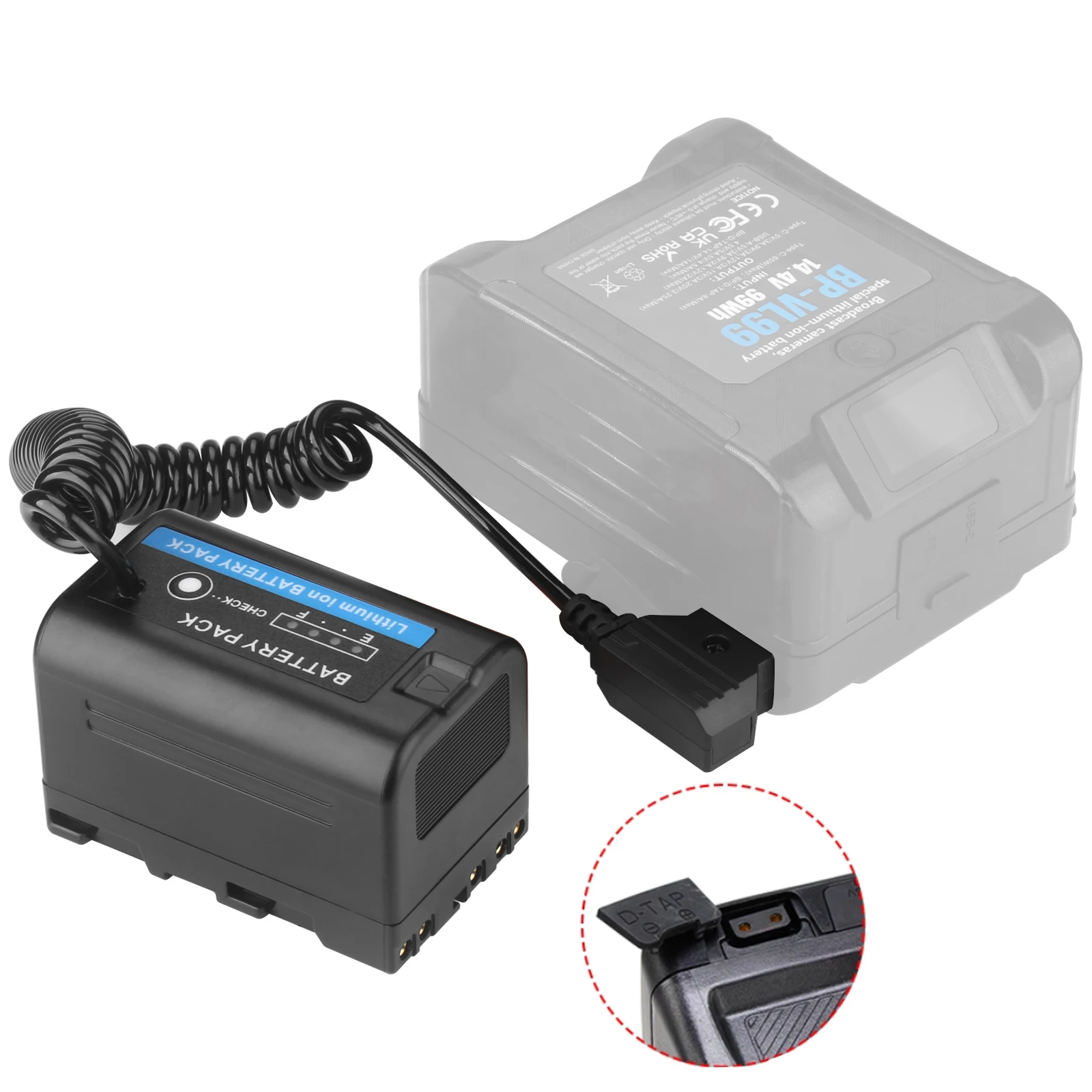 BP U30 U60 U90 XDCAM EX PMW 100 150 160 200 PMW EX1 EX3 Z280 EX280용 D-Tap to BP-U30 BP-U35 더미 배터리 전원 케이블