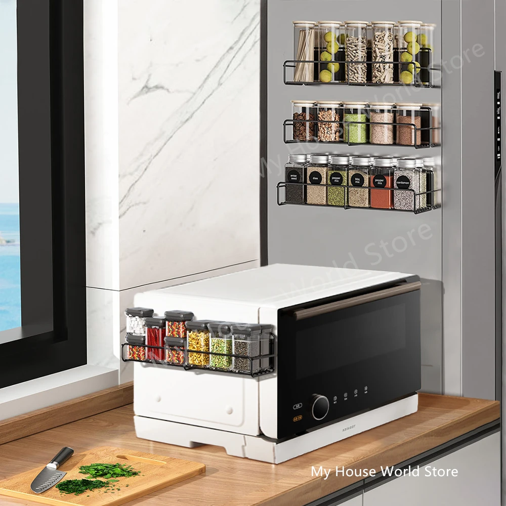 Etagère Magnétique Frigo, Porte-Épices Cuisine, Étagères Murales