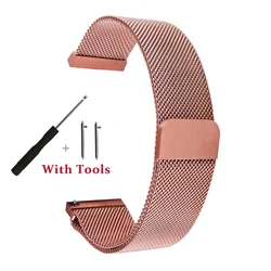 Elegant Quick Release Milanese Loop Stainless Steel Watch Strap with Adjustment Tool - 22mm (Rose Gold)
