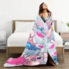1PC Stitch flannel blankets are comfortable and cute, suitable for all seasons, perfect for living room decoration, sofa deco 5