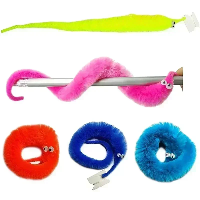 1PC Funny Worm Magic Props Toy for Children Kids Beginners with Invisible String Party Favor Games