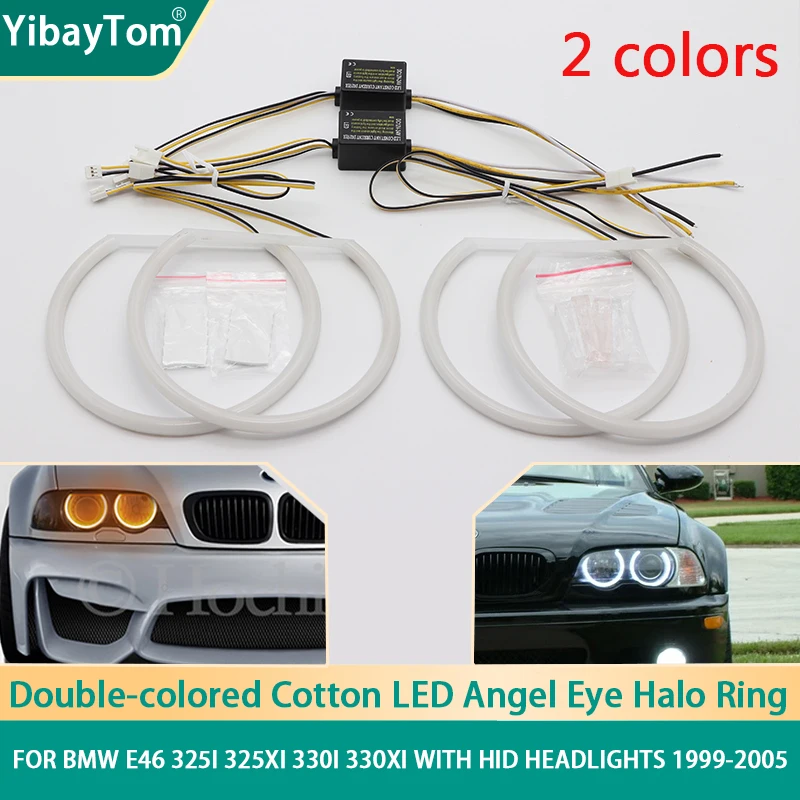 

Bright SMD Cotton Light Switchback LED Angel Eye Halo Ring Kit For BMW E46 325i 325xi 330i 330xi with HID headlights 1999-2005