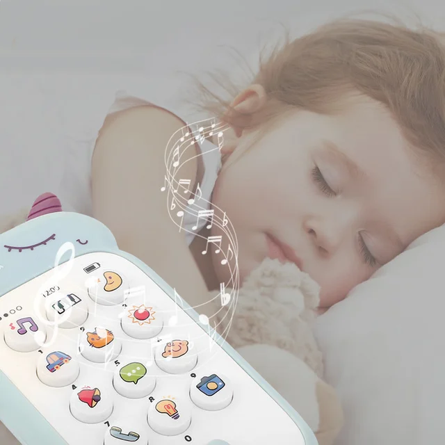 Baby Phone Gutta-percha Toy Music Sound Light Mobile Phone Baby Toy Sleeping Artifact Simulation Telephone Early Educational Toy 5
