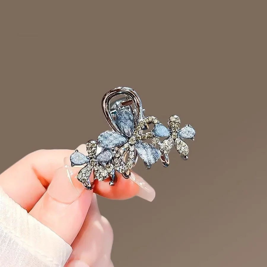 الكورية الراين والزهور الزجاجية الاستيلاء على المرأة متوسطة الحجم مزاجه نصف مربوط الشعر الاستيلاء على الراقية إكسسوارات الشعر