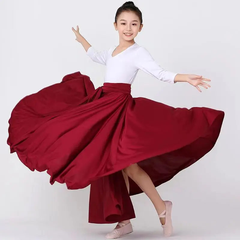 Children Girl Flamenco Skirt Spanish Dance Skirt Belly Dance