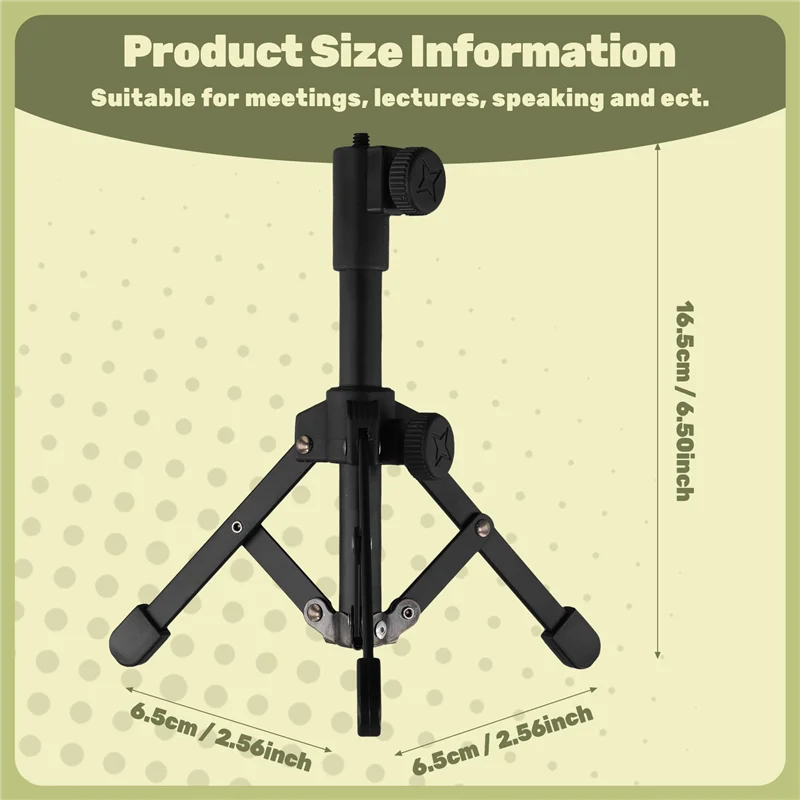 T31C-미니 테이블탑 삼각대 마이크 스탠드 홀더, 회의, 강의, 연설 등에 적합한 나사형 마이크 스탠드