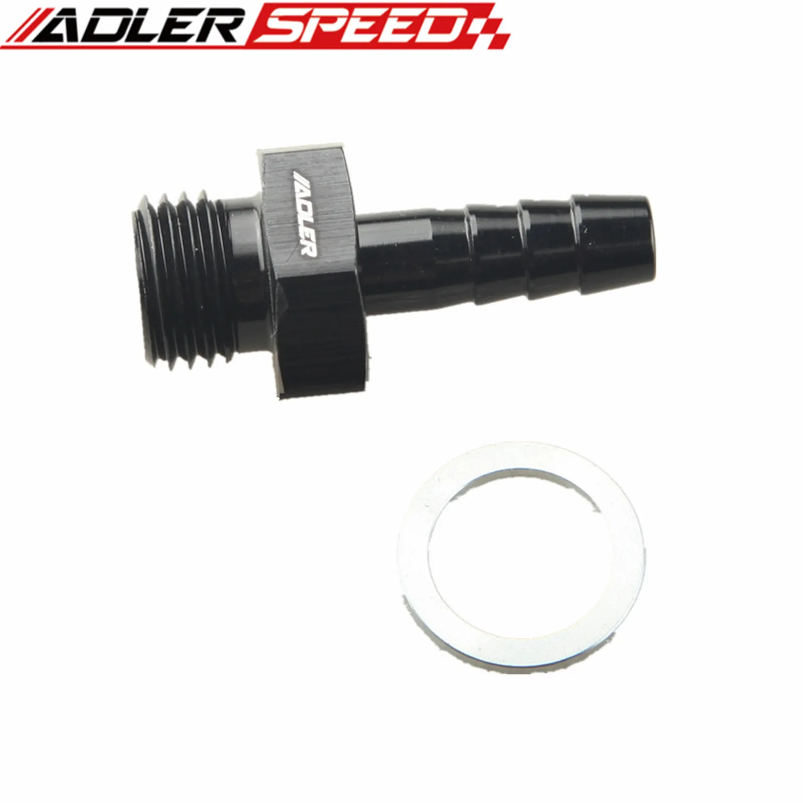 ADLERSPEED 알루미늄 연료 호스 피팅 어댑터, M18x1.5 미터법  6.5mm 바브, 블랙, 블루, 실버