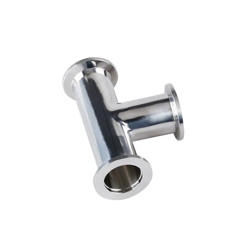 Vácuo Virola Tee Encaixe de Tubulação Fit Tri Clamp Aço Inoxidável Kf16 Kf25 Kf40 Kf50 304 kf