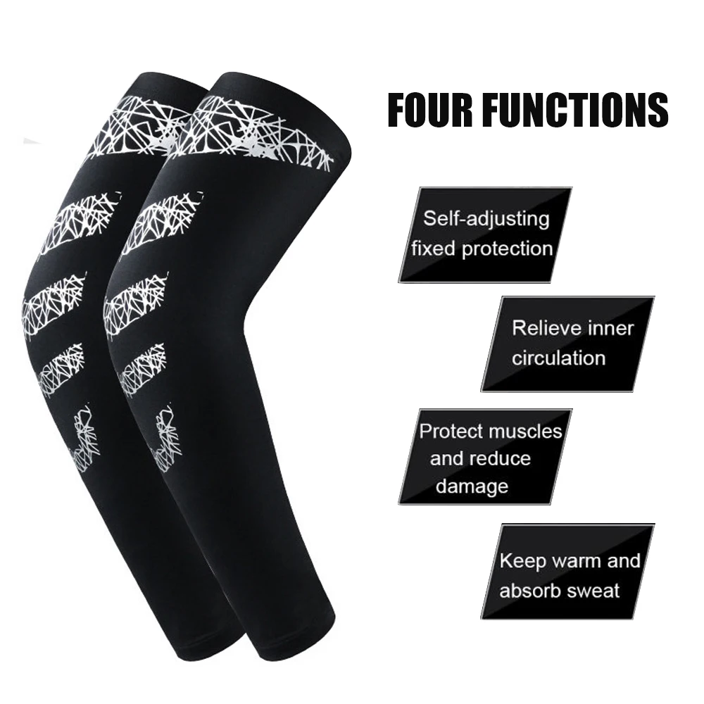 Compression bras,Manchons de cyclisme en tissu glacé pour hommes et