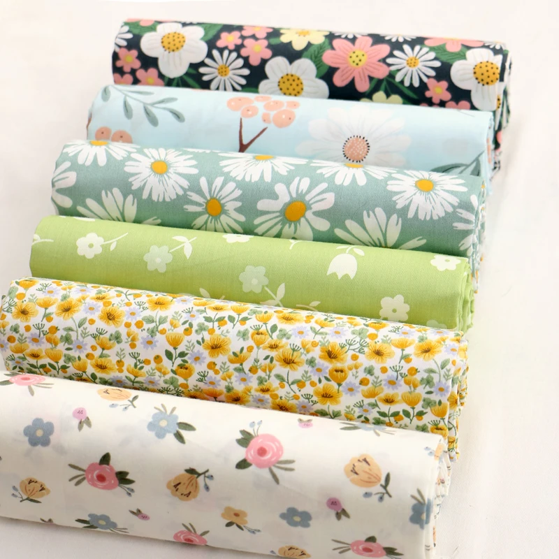 Cotton Fabric 160x50cm Fresh Floral Twill For Making Baby Clothes DIY Newborn Pajamas Quilt Cover Bed Sheet