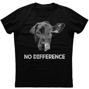 No Difference Dog And Cow Face Funny Printed Mens Short Sleeve Black T-shirt 100% Cotton Casual T-shirts Loose Top Size S-3XL