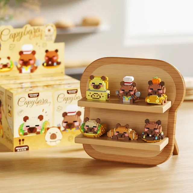 Cute Capybara DIY Small Building Blocks Anime and Cartoon Assembly Action Models Decorative Toys and Birthday Surprise Gifts 2