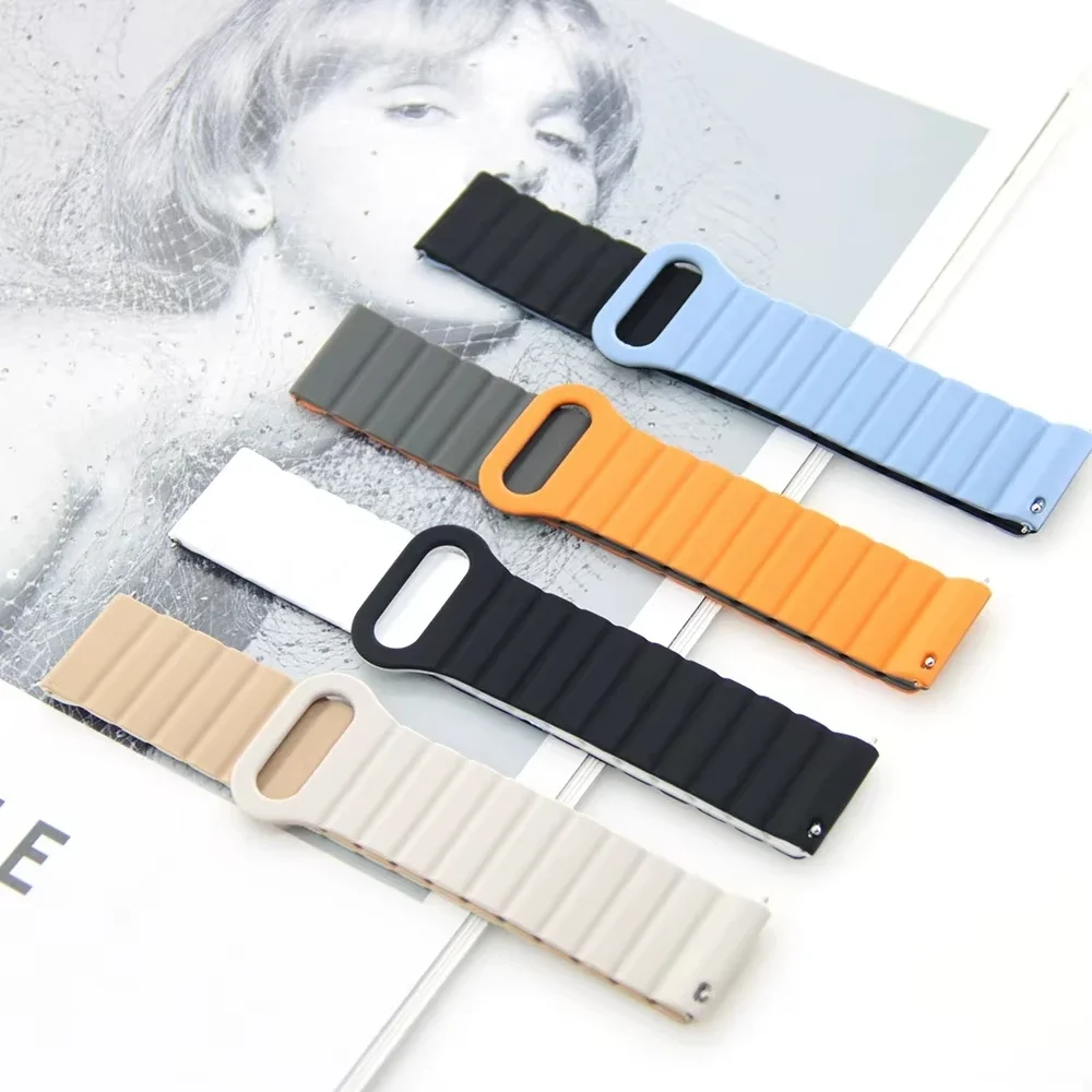 Premium Magnetic Loop Silicone Strap, Universal 20mm-22mm Band