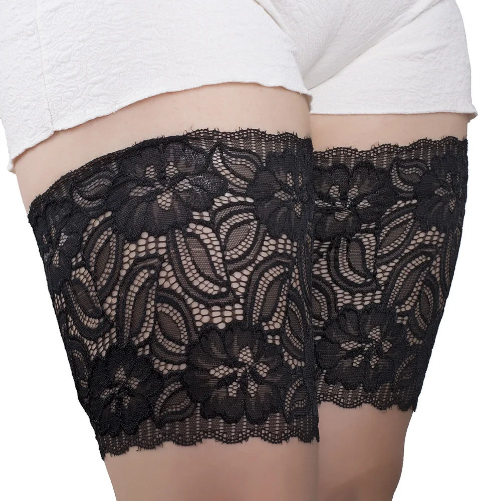 Women Anti Friction Thigh Bands Leg Warmers Silicone Female Anti Slip Thigh Leg Bands Sexy Lace Garter Belt