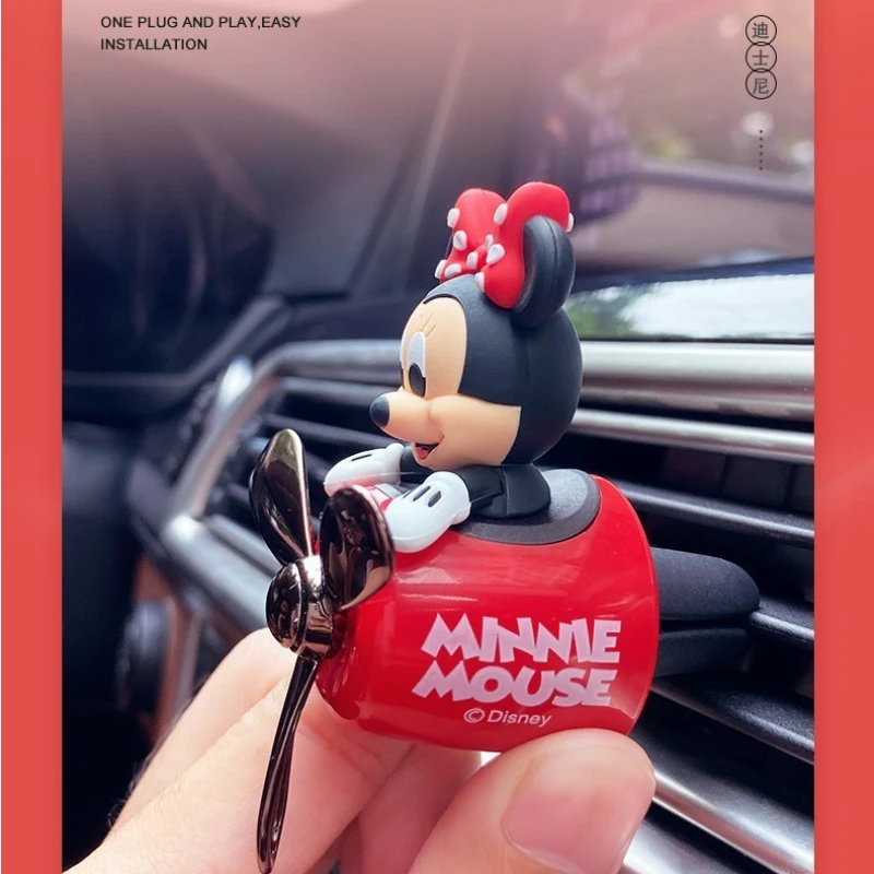 Disney Mickey Minnie Mouse Car Air Freshener Bear Pilot Vent Perfume Air Outlet Fragrance Cute Cartoon Decor Auto Accessories