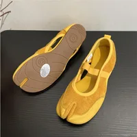 Femmes sandales bout fendu Ballet chaussures de danse femme été Tabi creux appartements mocassins Zapatos Mujer daim peu profond marche Sneaker 4