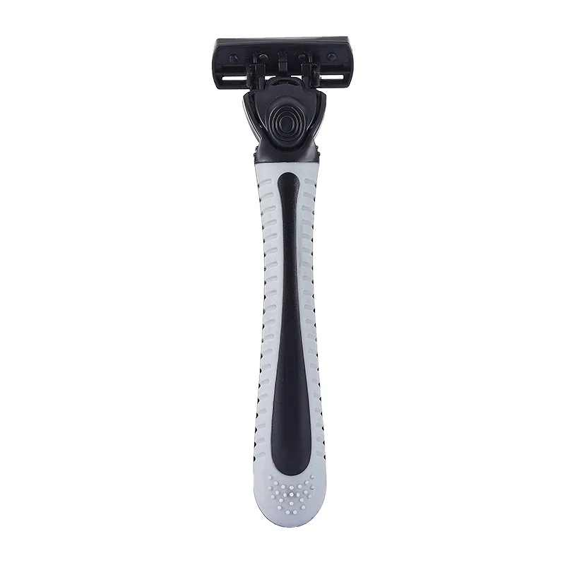 (1 Shaver Holder+6 Replacement Heads) 6-Layers Blade Manual Shaver Safety Razor For Men Barber Shaving Tool Body Hair Removal 5