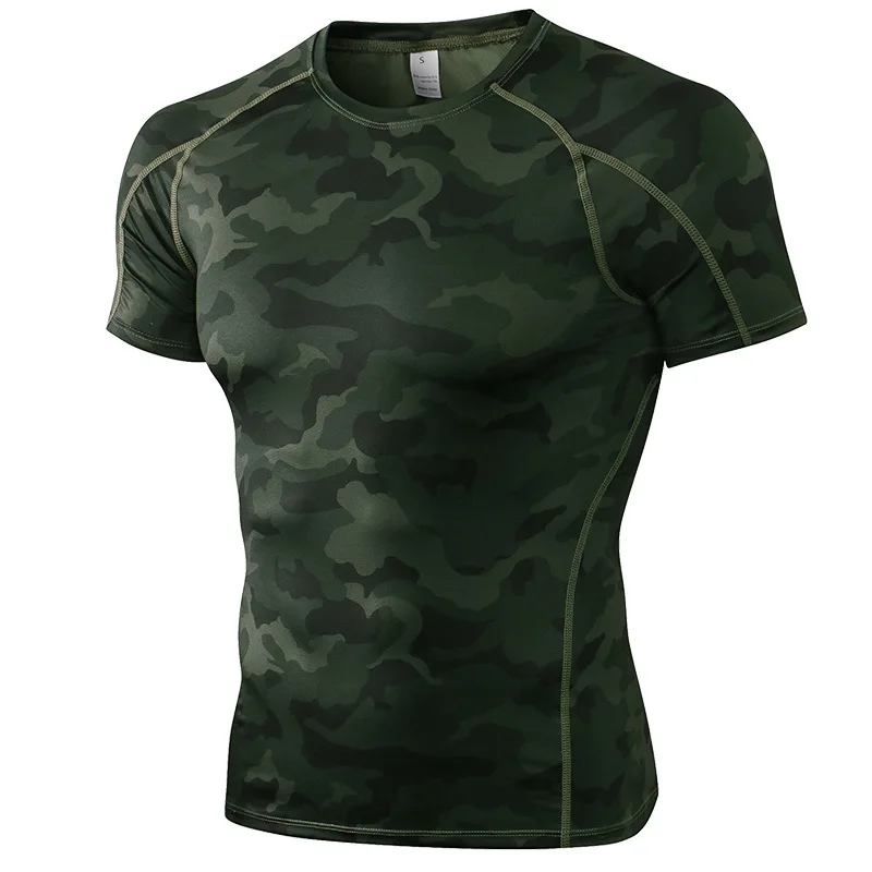 T-Shirt Uomo Manica Corta Asciugatura Rapida - Compressione Sportiva Per Fitness E Palestra - Base Layer Traspirante