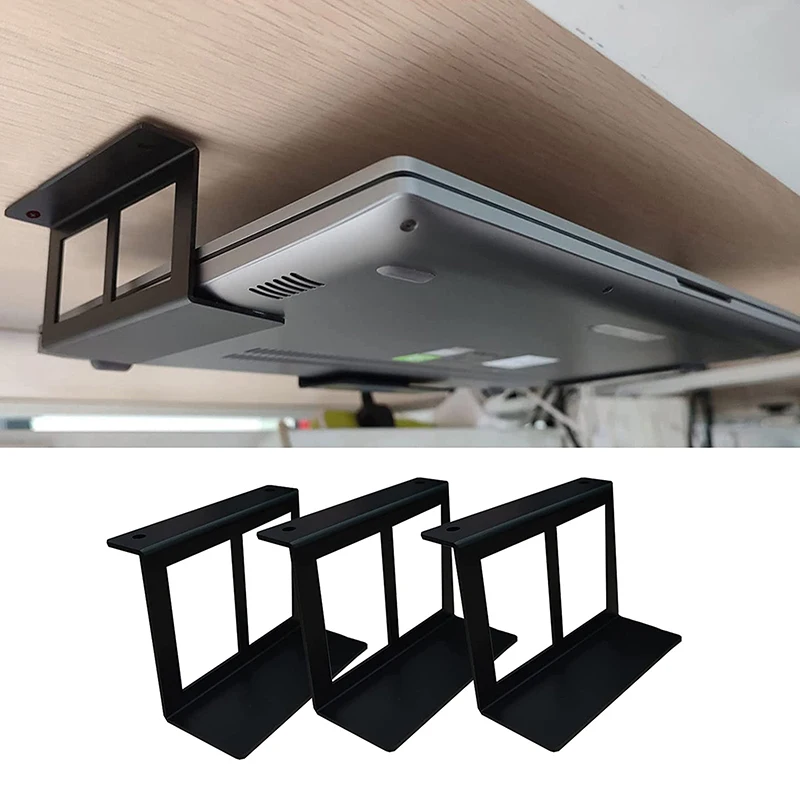【xxx】4.8-6.8cm 책상 아래 노트북 홀더 마운트 브래킷(나사 포함) 노트북 컴퓨터 액세서리용 보관 트레이용 [S14]