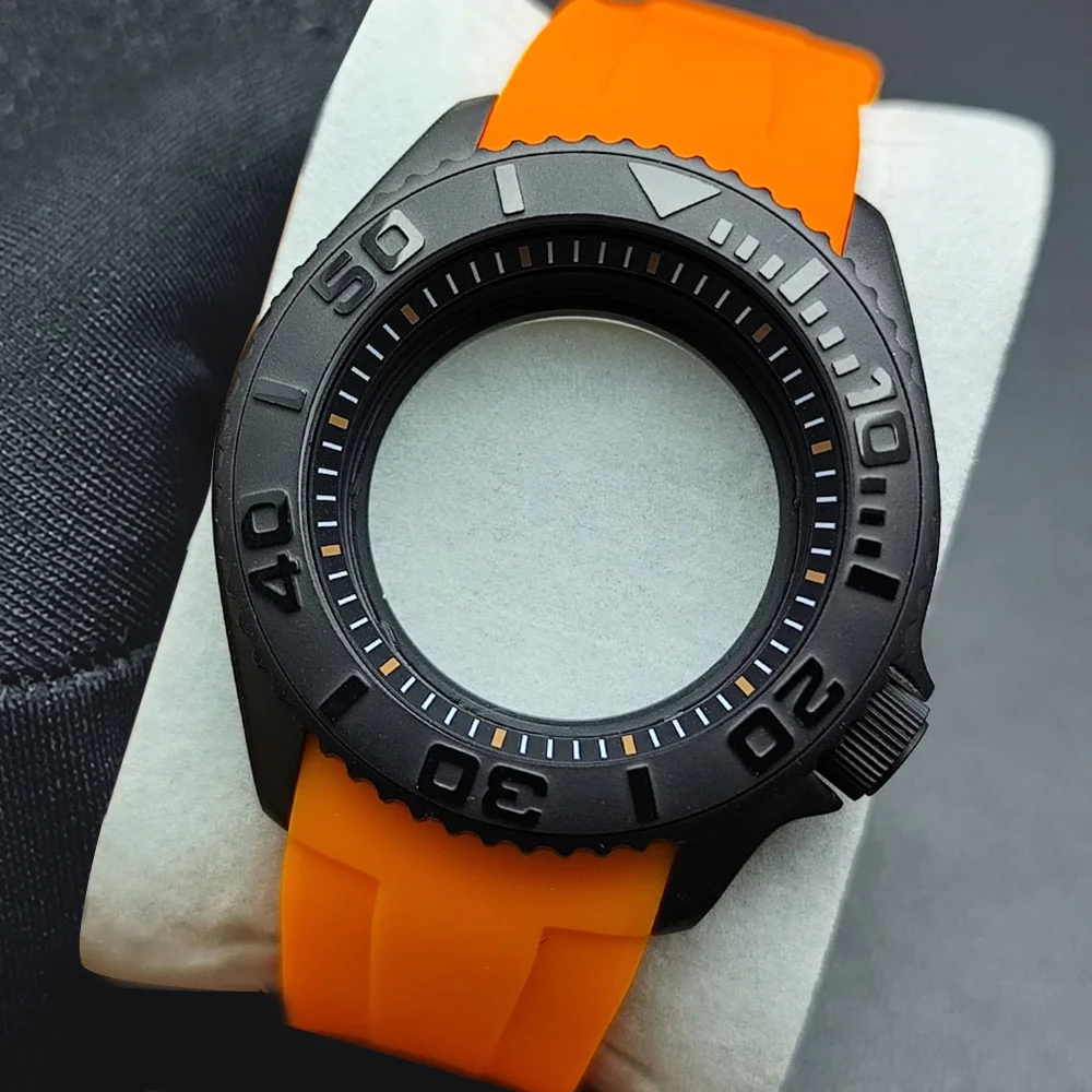 High-Quality 42mm Black Steel Men's Watch with Sapphire Glass