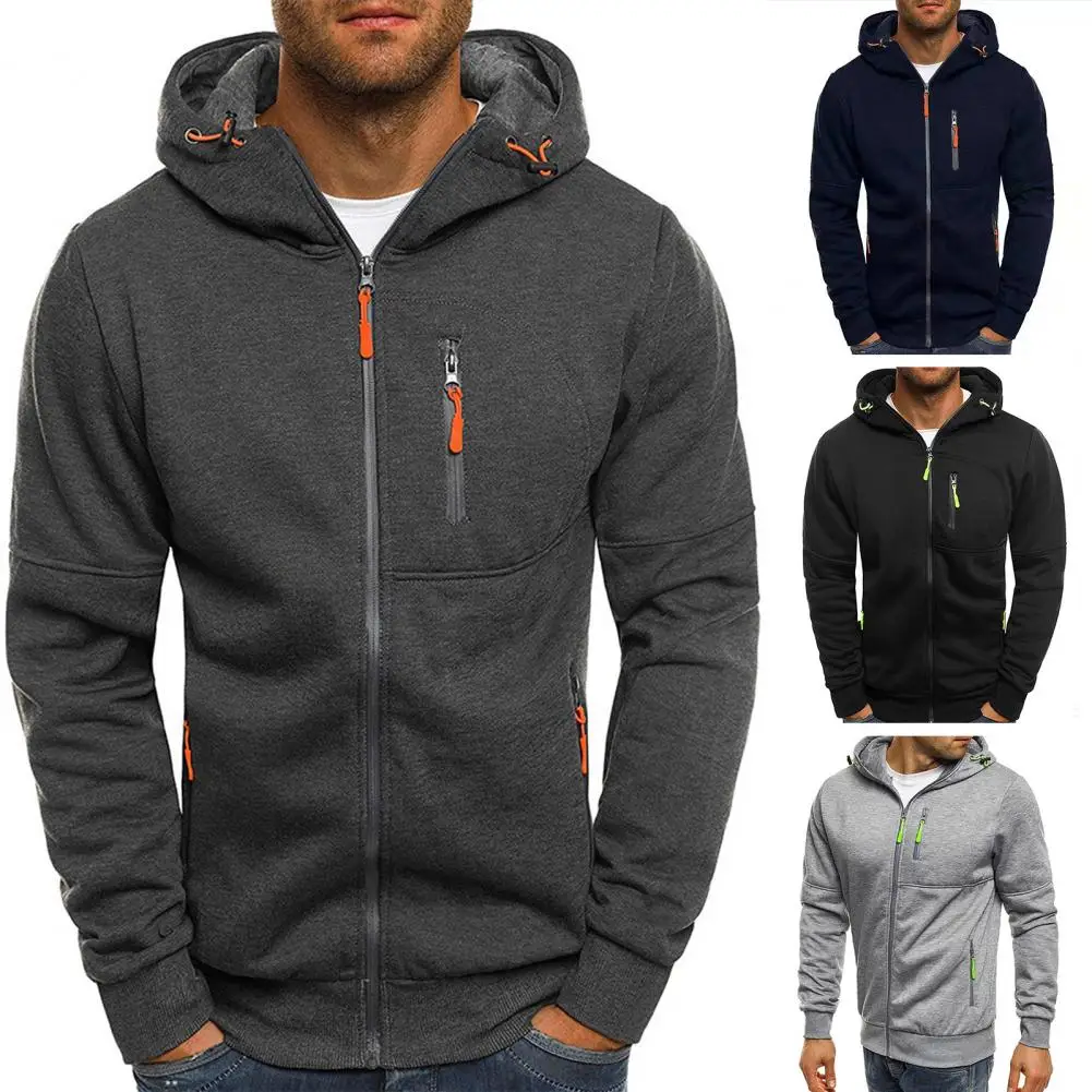 

2023 Men Hoodies Sweatshirts Leisure Cardigan Jacquard Fleece Hooded Sweatshirt Pullover For Male Hoody Jackets Coats Outerwear
