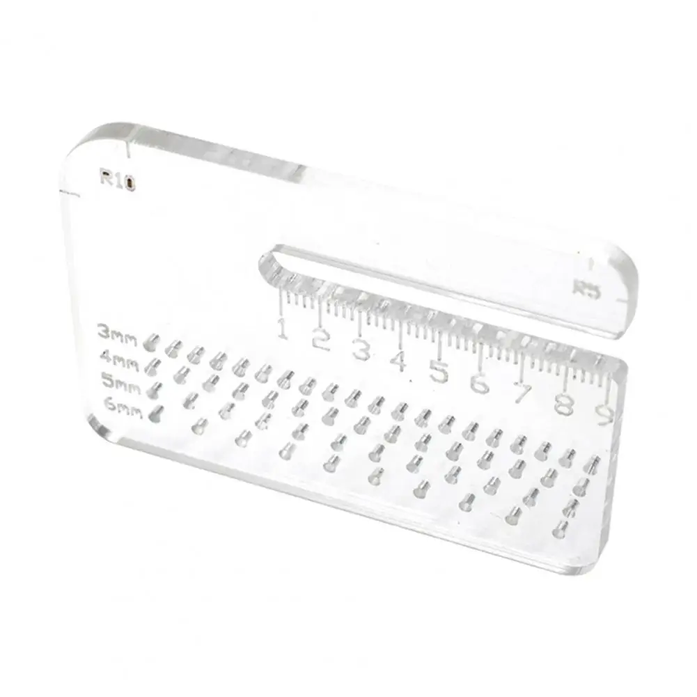 정밀 홀 펀치 가이드 아크릴 거리 측정기 4mm 두께의 투명 절단 도구(구멍 간격 정확한 스케일 포함)