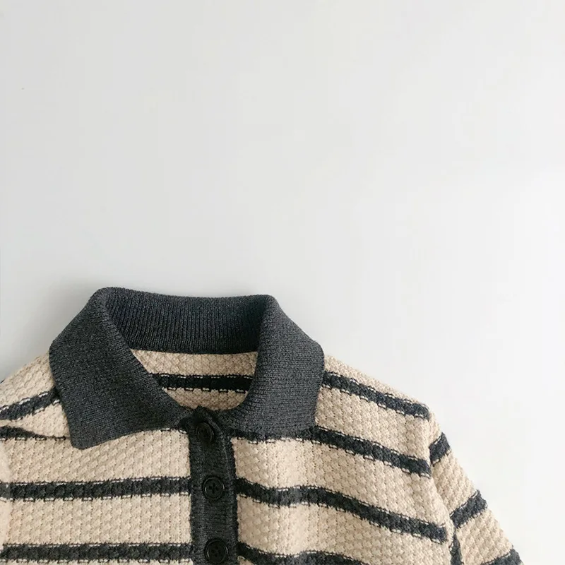 Trendy Childrens Striped Sweater 2025 Spring and Autumn Boys