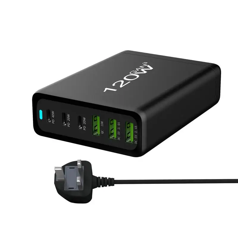 

Блок питания сетевой с USB-портами и поддержкой быстрой зарядки, 120 Вт