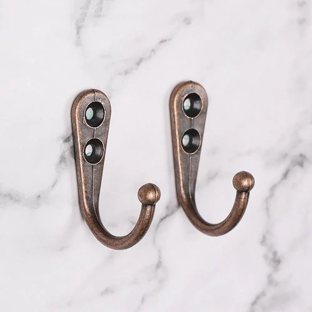 1/2Pcs Retro Bronze Wall Hook Cloth Hook Hangers Single Prong Coat Bag