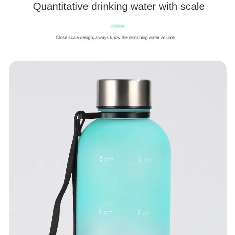 Motivational 1-Liter Sports Water Bottle with Time Marker and Stickers - Portable & Reusable