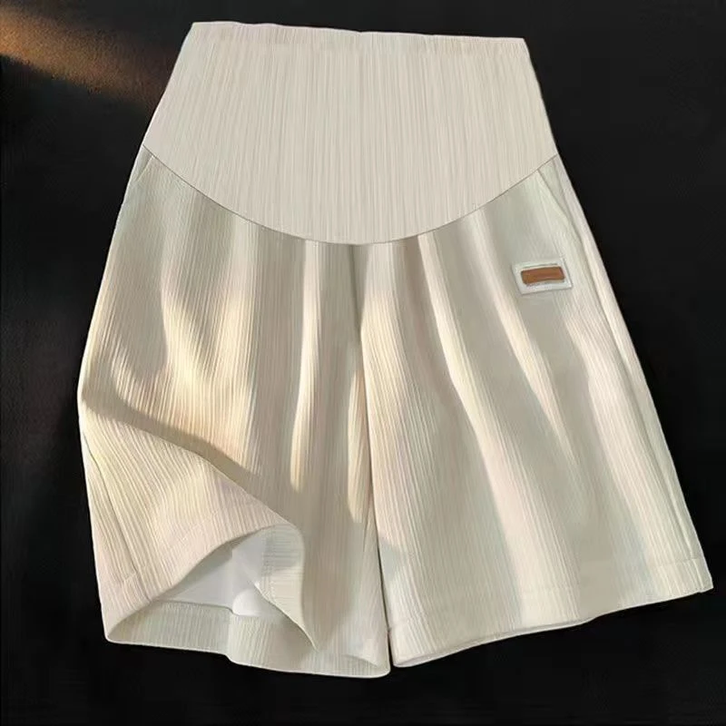 Summer Ice Cool Maternity Shorts Wide Leg Loose Straight Clothes Pregnant Women Elastic Waist Belly Pregnancy Shorts pregnant shorts