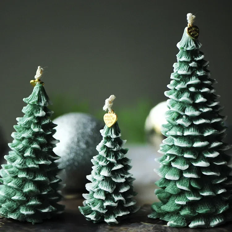 

Handmade Smokeless Scented Candles Christmas Tree Shaped Holiday Decorations