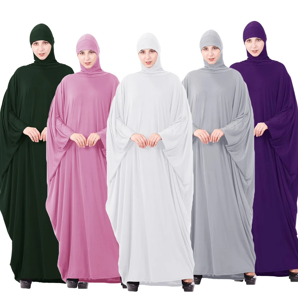 

Islamic Hooded Abaya Eid Ramadan Muslim Women Overhead Maxi Dress Prayer Garment Arabic Robe Modest Abayas Abayas Clothing Gown