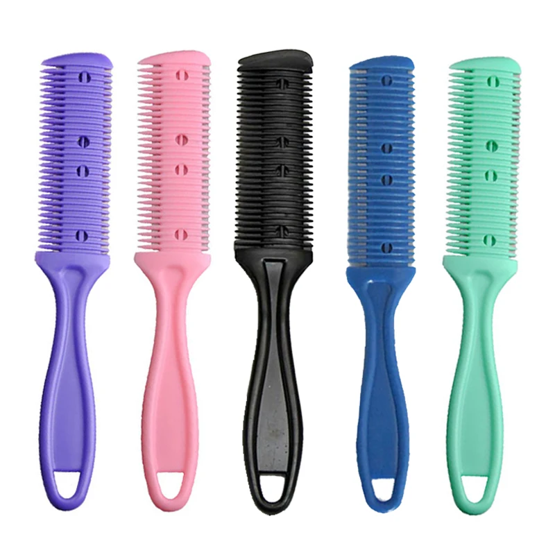 Black Hair Styling Brushes Razor Blade Hair Cutting Thinning Trimming Kids Cutting Comb Salon Barber Styling Accessories