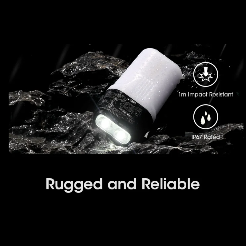 NITECORE 충전식 손전등, 보조배터리 내장 배터리, 3000 루멘, LR70