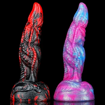 Liquid Silicone Realistic Strong Suction Prostate Massager Dildos Large Butt Plug Animal Monster Dragon Dildo Sex Toys For Women 1