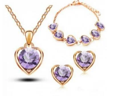 2021 Luxury Simple Big Small Hollow Double Heart-shaped Necklace Exquisite Crystal Zircon Pendant Chain Women's Wedding Jewelry 