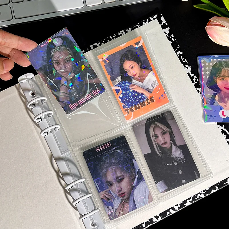 50pcs Board Game Card Sleeves Sweet Heart Foil Transparent Laser Clear Photo Kpop Protector Trading Cards Shield Cover card protector idol card protector memory card protector