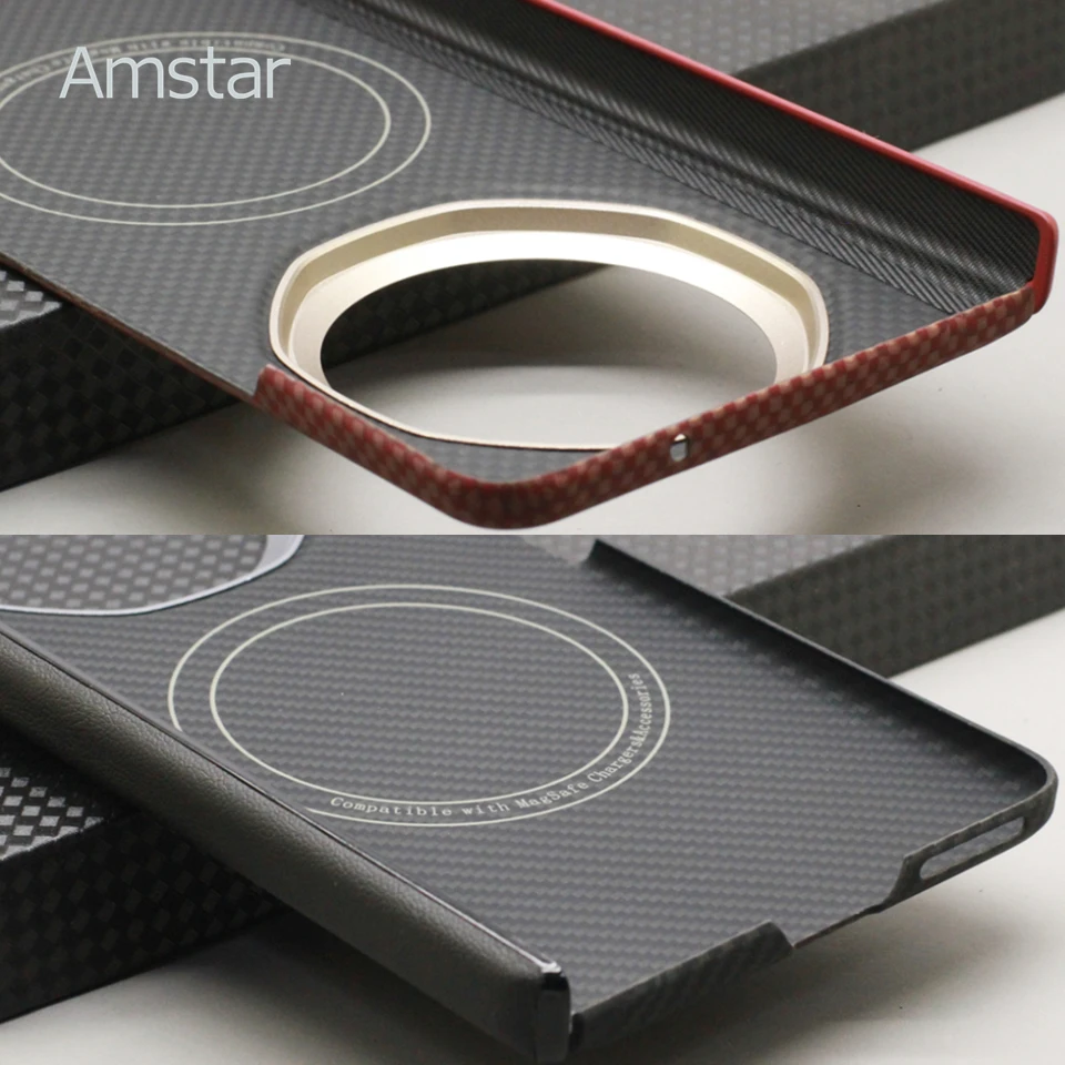 Amstar Carbon Fiber Magnetic Foldable Case with 600D Aramid Fiber - Magsafe Compatible
